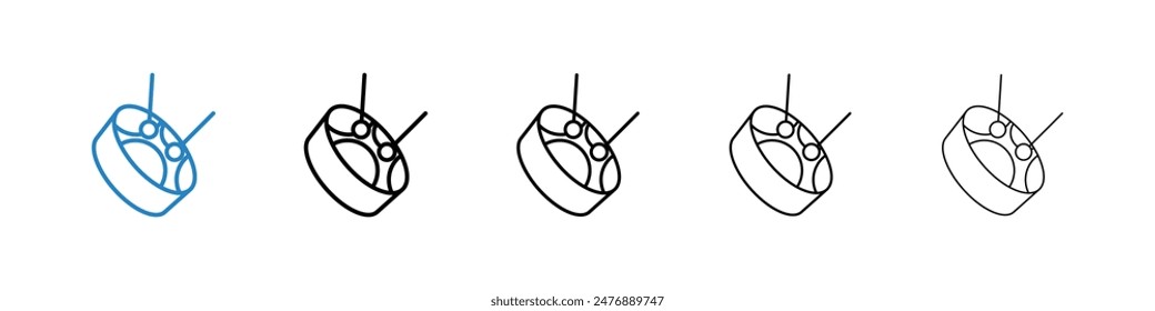 Drum steelpan black and white vector icon