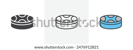 Drum steelpan flat thin line icon collection.