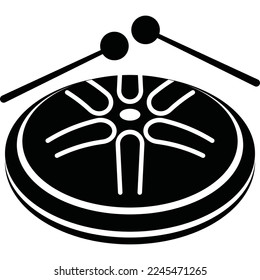 Drum steelpan icon. steelpan. drum steelpan icon contrast black white