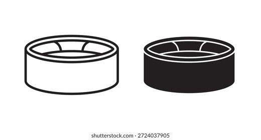Drum steelpan icons, Line vector. solid symbol set