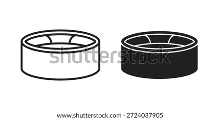 Drum steelpan icons, Line vector. solid symbol set