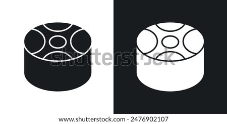 Drum steelpan thin icon collection.