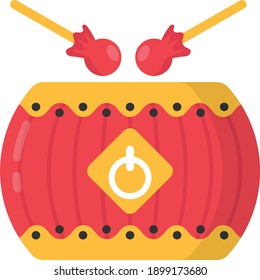 Drum Stick Concept Vector Color Icon Design, Traditional Chinese Culture Symbol on white background, Lunar New Year of the Ox 2021 Sign, China Travel Guide Stock