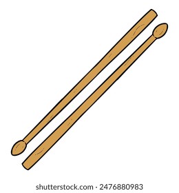 drum stick illustration hand drawn isolated vector