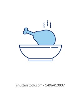 drum stick line style icon for food