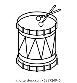 Drum with stick music instrument