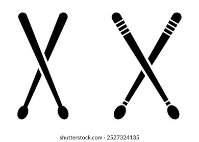 Drum stick vector icons set