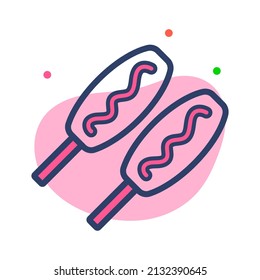 drum stick vector Line Icon. Simple Creative vector Line Icon