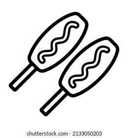 drum stick vector Line Icon. Simple Creative vector Line Icon