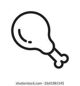 Drum Stick Vector Outline Icon. EPS 10 File 