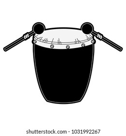 Drum with sticks