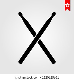 drum sticks icon in black style isolated on white background.drum sticks symbol vector illustration,drum sticks monochrome flat pictogram