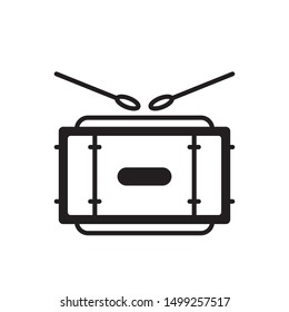 Drum and drum sticks icon. flat simple pictogram. Snare drum vector illustration