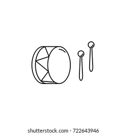 drum and sticks icon on white background