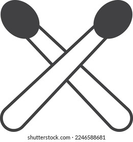 drum sticks illustration in minimal style isolated on background