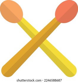 drum sticks illustration in minimal style isolated on background