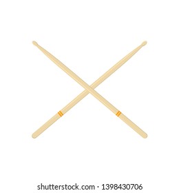 drum sticks on a white background, flat style