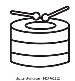 drum and sticks on white background vector illustration