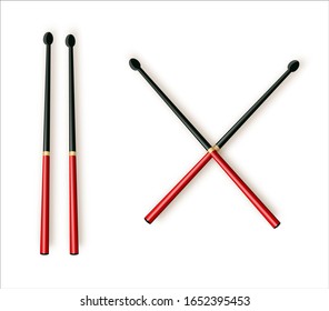Drum sticks simple icon on white background. icon for music apps and websites. Vector illustration EPS10