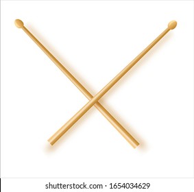 Drum sticks simple icon on white background. icon for music apps and websites. Vector illustration EPS10