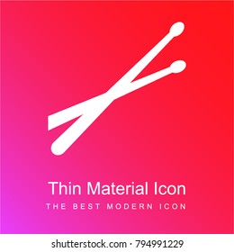 Drum sticks variant red and pink gradient material white icon minimal design