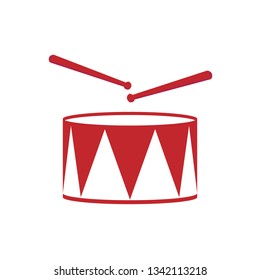 drum and drum sticks vector illustration. flat icon on white background. cartoon.