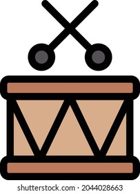 icono de color de línea vectorial palos de tambor