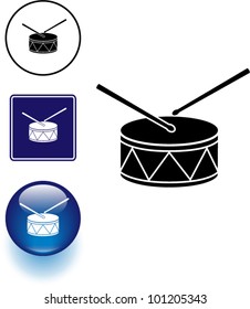 drum symbol sign and button