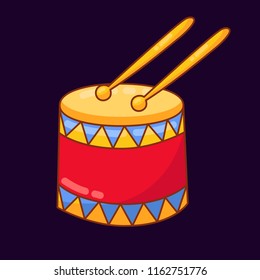 Drum toy doodle colorful toy icon