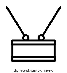 Drum Toy Icon. Editable Bold Outline Design. Vector Illustration.