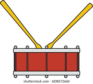 Drum Toy Icon. Editable Outline With Color Fill Design. Vector Illustration.