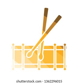 Drum toy icon. Flat color design. Vector illustration.