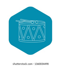 Drum toy icon. Outline illustration of drum toy vector icon for web
