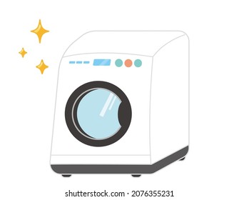 Drum type. Washing machine. Home appliances. Simple illustration.