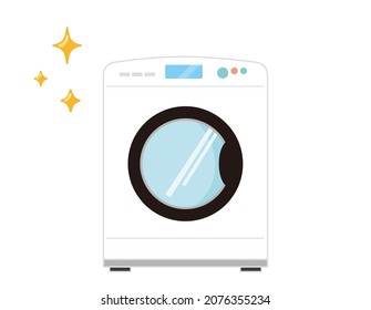 Tipo de tambor. Lavadora. Aparatos domésticos. Ilustración simple.