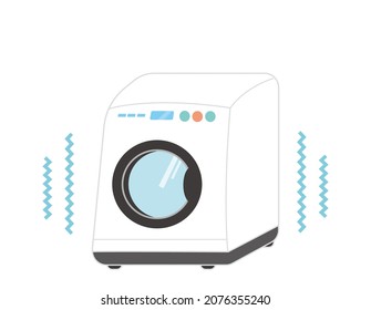 Drum type. Washing machine. Home appliances. Simple illustration.