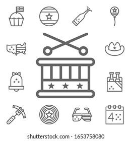 Drum, USA Icon. Universelles Set für Web- und mobile Icons vom 4. Juli
