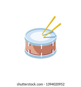 Drum. Vector 3d isometric color icon new flat style. Creative illustration, idea for infographics.