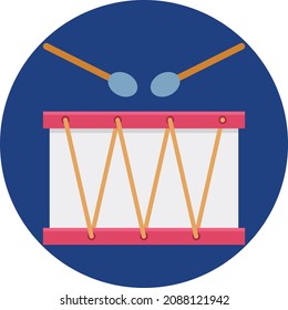 Drum Vector Color Icon which can easily editable

