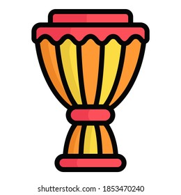 drum vector colored outline icon. Hindu festival, Hindu celebration icon,