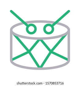 drum vector colour line icon 
