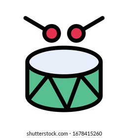 drum vector flat color icon 