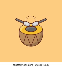 drum vector flat color icon