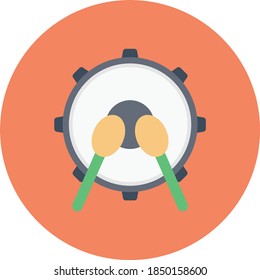 drum vector flat colour icon 