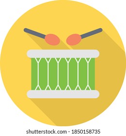 drum vector flat colour icon 