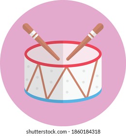 drum vector flat colour icon