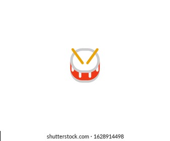 Drum vector flat icon. Isolated musical instrument drums emoji illustration 