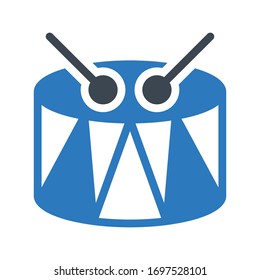 drum vector glyph color icon 