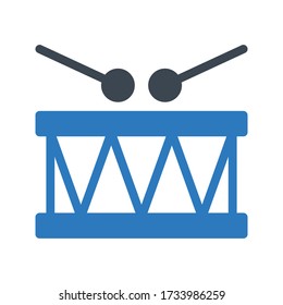 drum vector glyph color icon