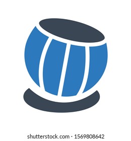 drum vector glyph colour icon 